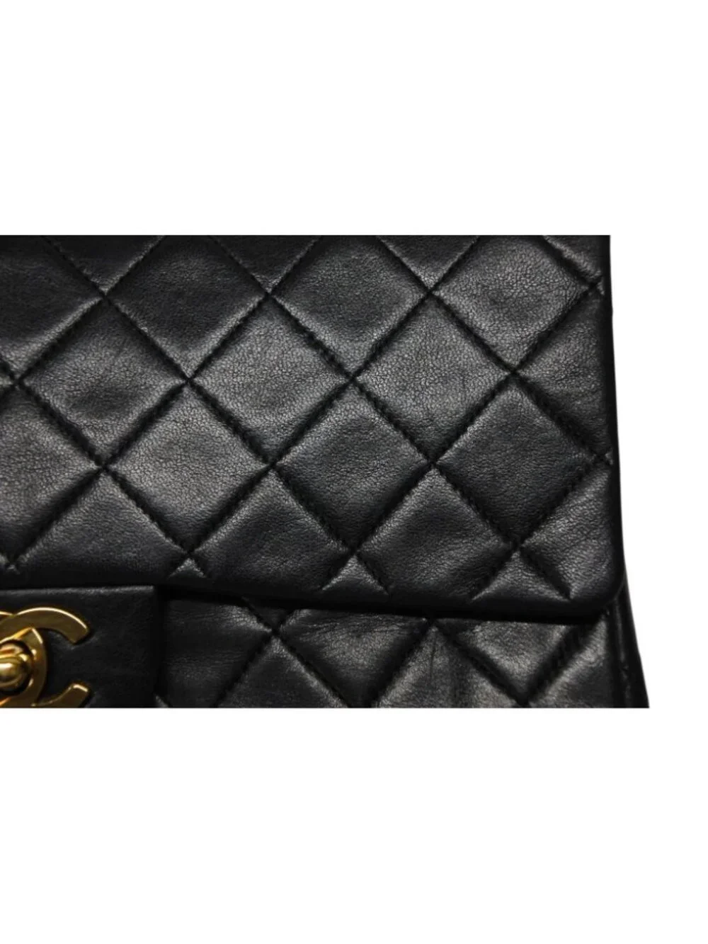 Chanel Quilted 25 Double Flap Chain Shoulder Bag CC Logo Lambskin Gold